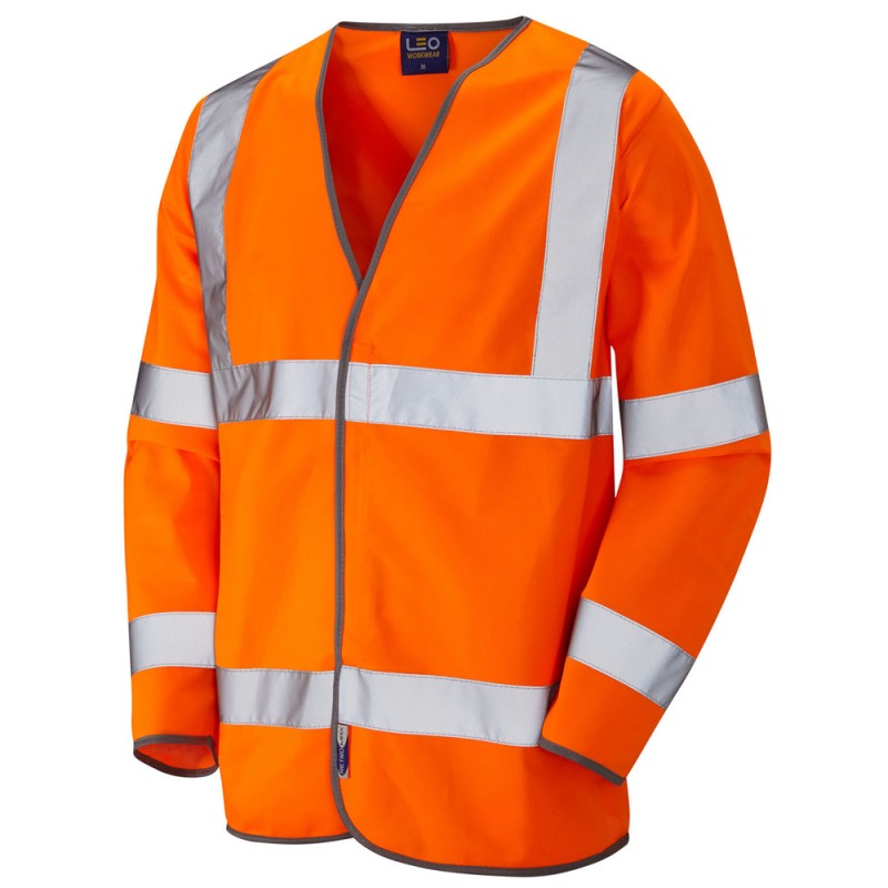 Leo Workwear S01-O Shirwelll Hi Vis Class 3 Sleeved Waistcoat